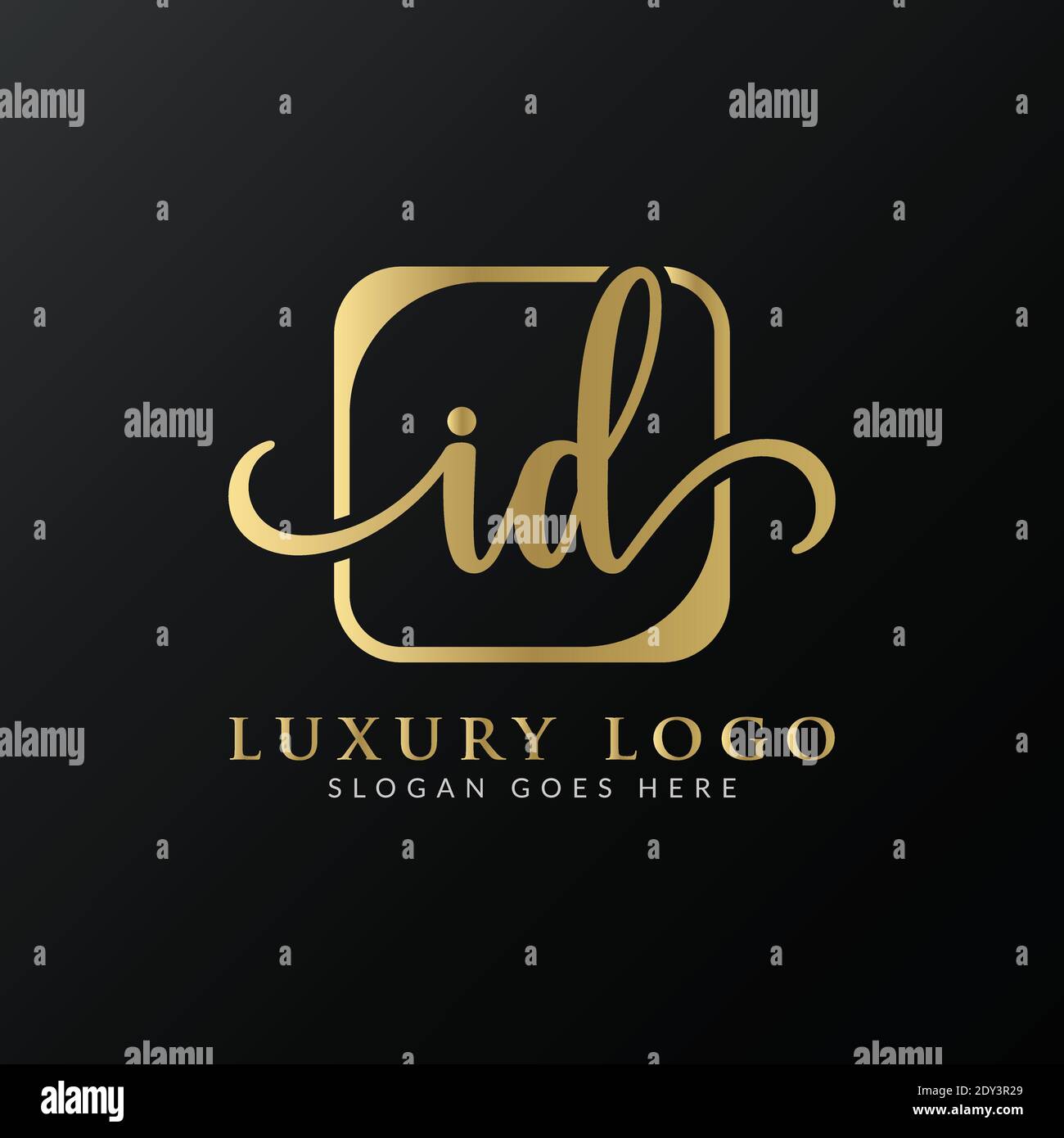 Initial ID letter Logo Design vector Template. Abstract Luxury Letter ID logo Design Stock Vector