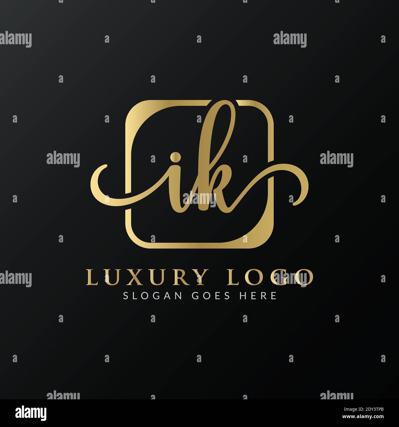 Initial IK letter Logo Design vector Template. Abstract Luxury Letter IK logo Design Stock Vector