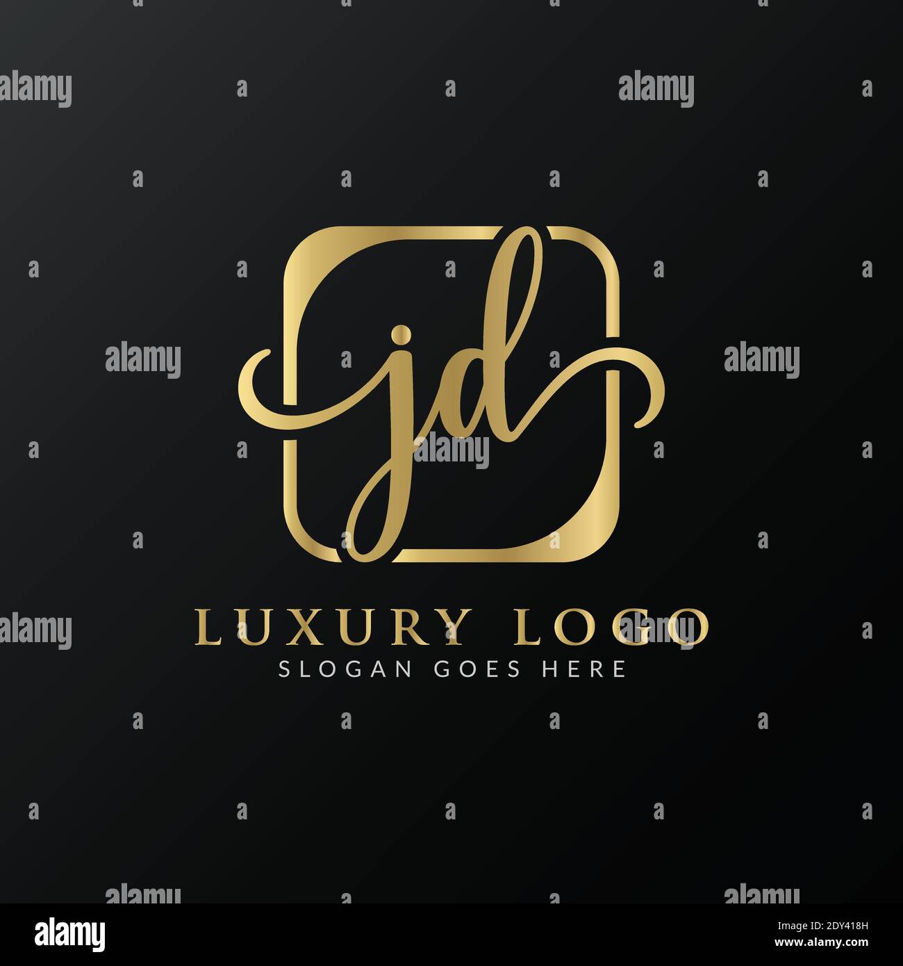 Creative letter JD Logo Design Vector Template. Initial Luxury Letter