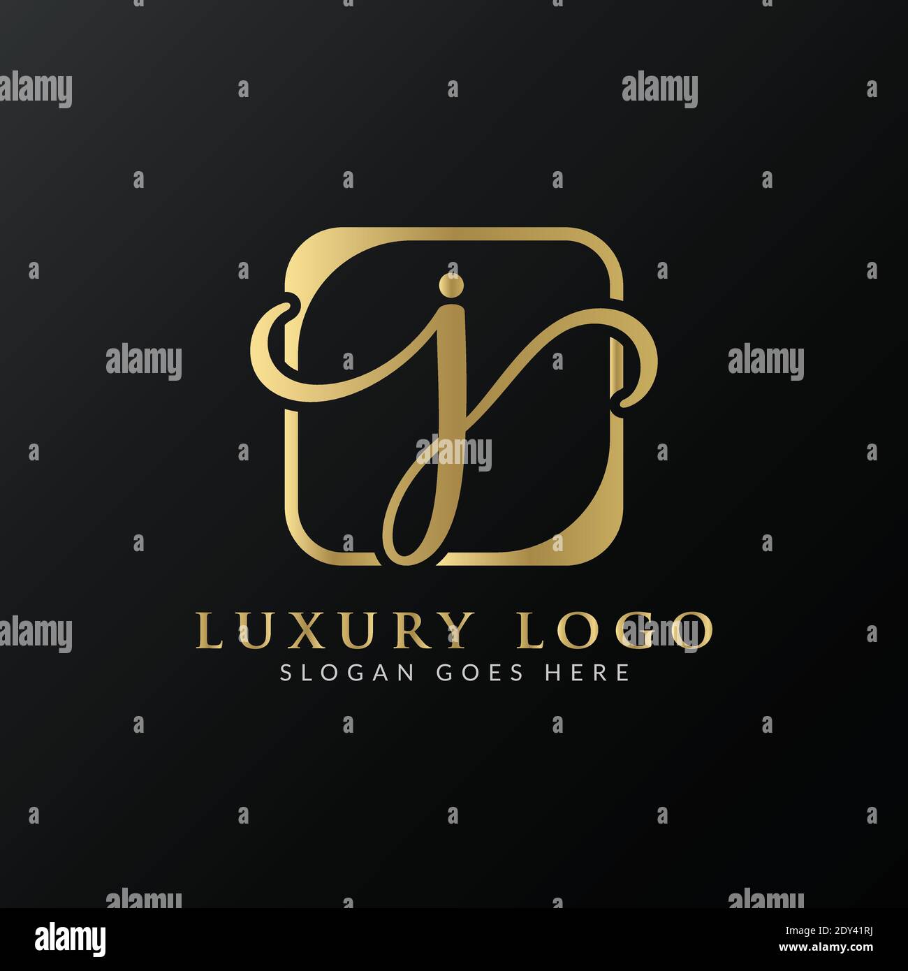 Initial J letter Logo Design vector Template. Abstract Luxury Letter J Logo Design Stock Vector