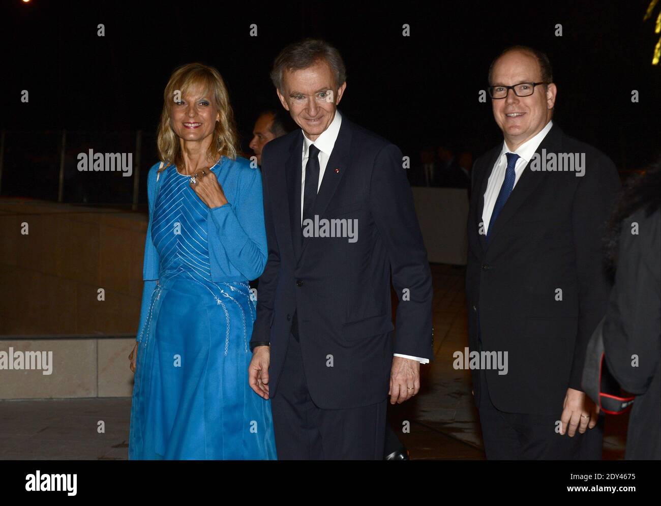 Delphine Arnault Helene and husband Bernard Arnault and son Antoine, WireImage