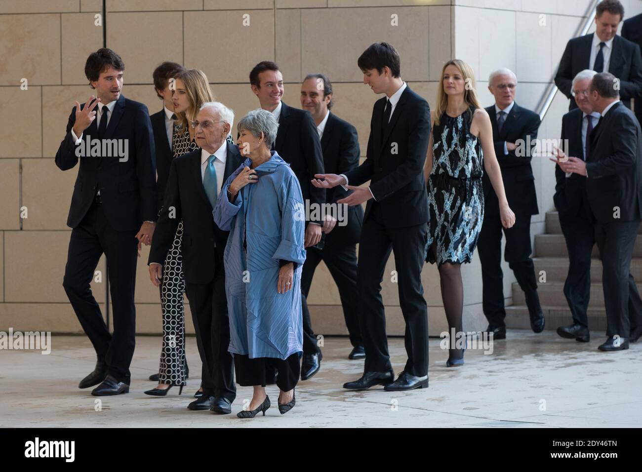 practitioner Odysseus Alarming Antoine Arnault and companion Natalia Vodianova, Canadian-American  architect Frank Gehry and his wife Berta Isabel Aguilera, Alexandre Arnault,  Frederic Arnault, Jean Arnault, Delphine Arnault and Iliad chairman Xavier  Niel at the inauguration
