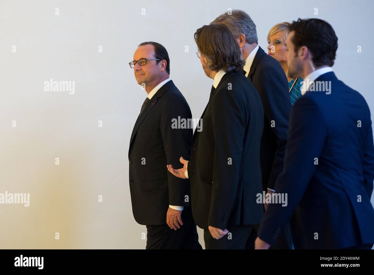 Lea Seydoux, Alicia Vikander, Catherine Deneuve, Xavier Dolan and Bernard  Arnault attending the Louis Vuitton show as part of Paris Fashion Week  Ready to Wear Spring/Summer 2017 in Paris, France on October