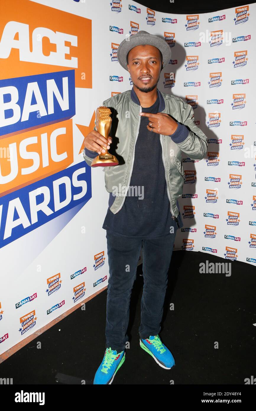 Soprano poses after being awarded with best clip during the Ceremony of the  "Trace Urban Music Awards" held at the Casino de Paris in Paris, France on  October 22, 2014. Photo by