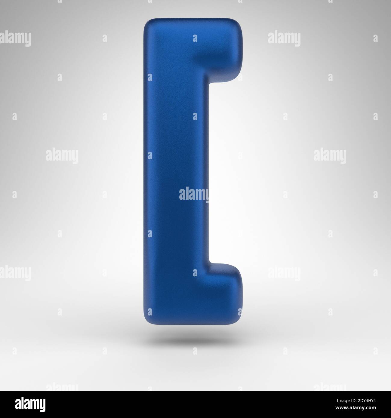 Left square bracket symbol on white background. Anodized blue 3D ...