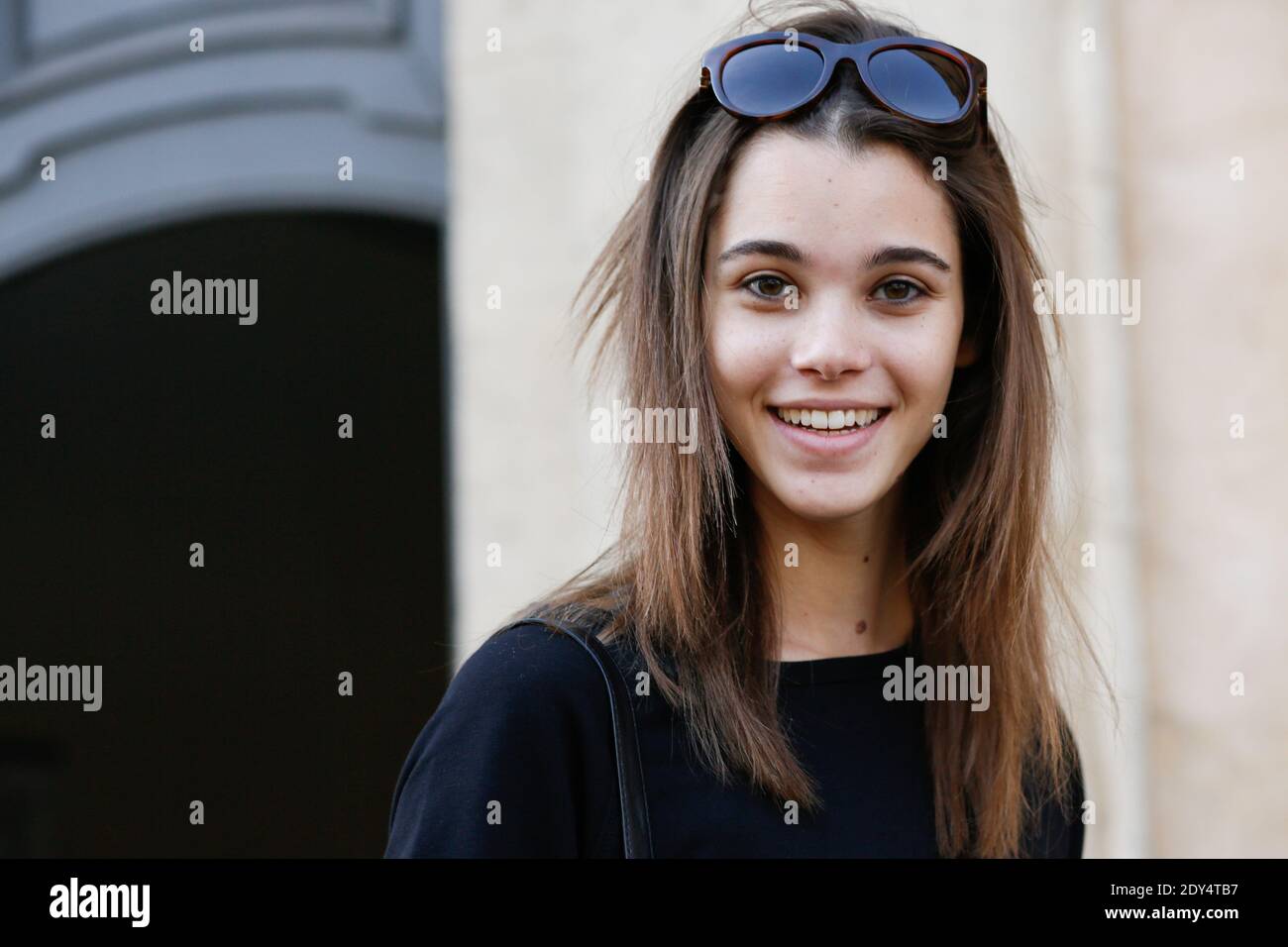 street style, Pauline Hoarau, model, during Chalayan Ready-to-Wear Spring-Summer 2015 show held at Palais des beaux arts, quai Malaquais 13, Paris, France on september 26th 2014. Photo by Sophie Mhabille/ABACAPRESS.COM Stock Photo