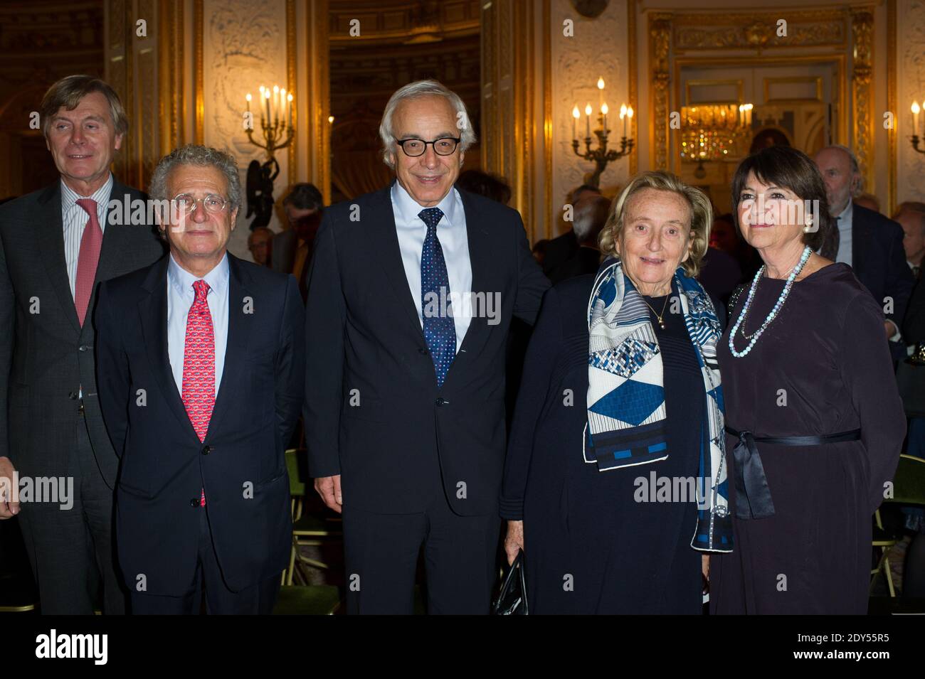 General Jean-Louis Georgelin, Israel Ambassador Israeli ambassador to  France Yossi Gal, Laurent Dassault and Isee St John Knowles attending the  exhibition opening and reception hosted by Societe Baudelaire learned  society chairman Isee