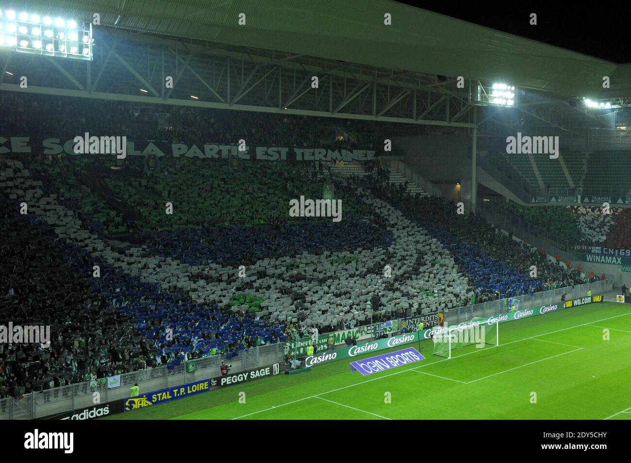 supporters during Europa league soccer match, Saint Etienne vs Inter Milan in Geoffroy Guichard stadium, Saint Etienne, France, on November 6, 2014. Photo by Philipe Montigny/ABACAPRESS.COM Stock Photo