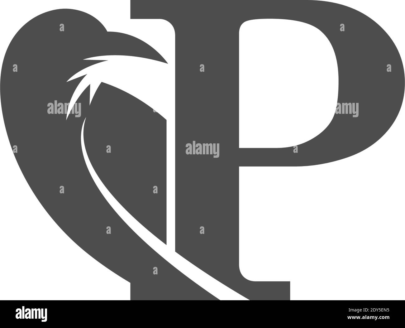 Letter P and crow combination icon logo design vector Stock Vector ...