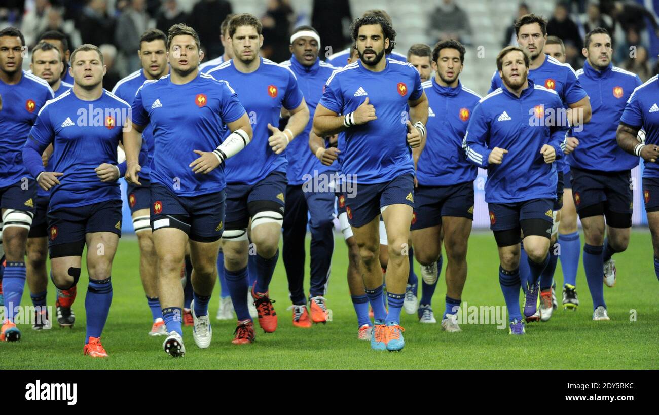 Team France before the friendly rugby match, France vs Australia, at ...