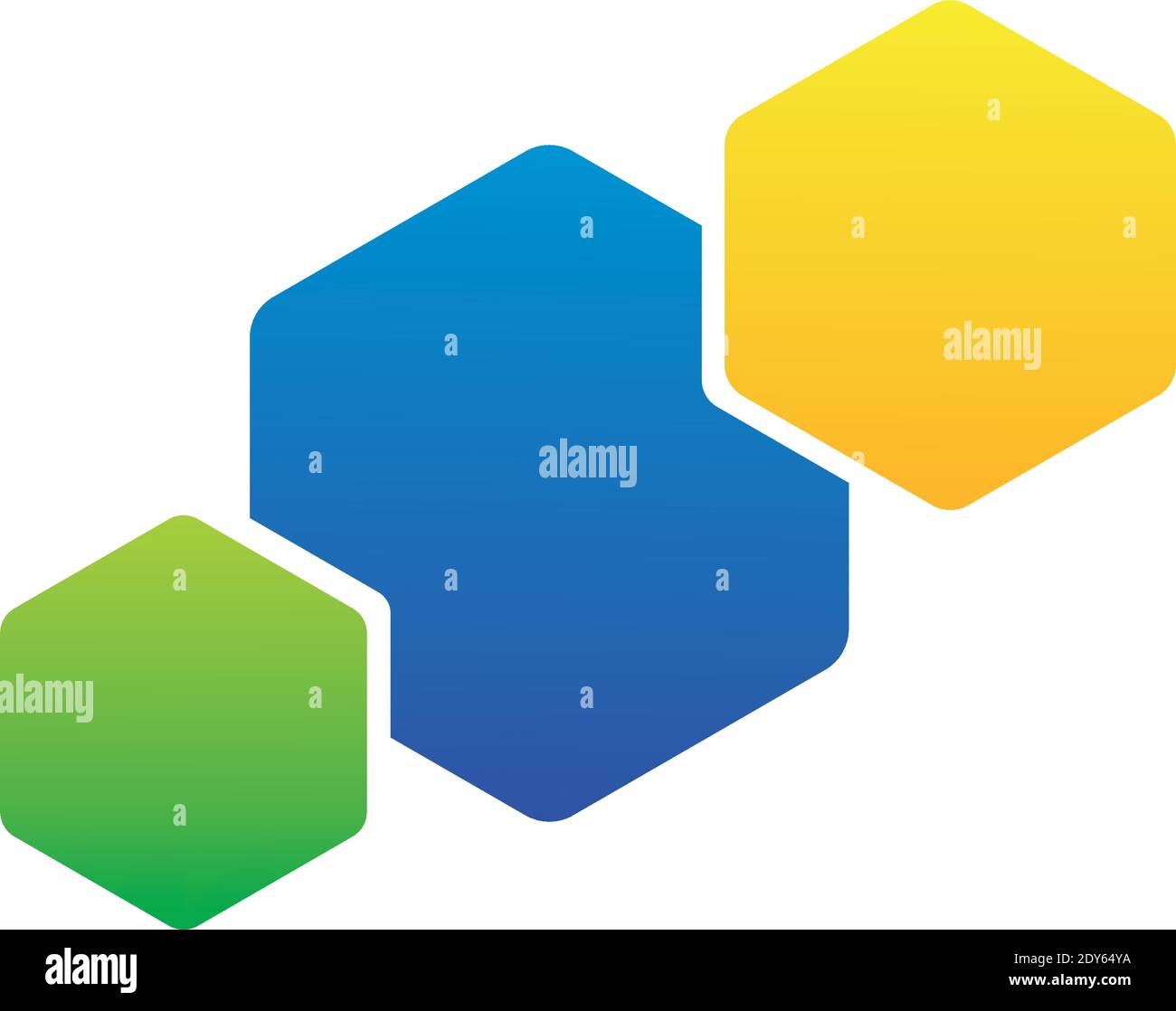 hexagons set colors company logo colorful design icon vector ...