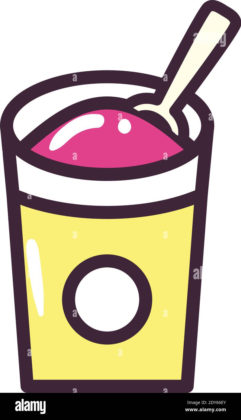 Ice cream bucket with spoon design, Sweet and dessert theme Vector