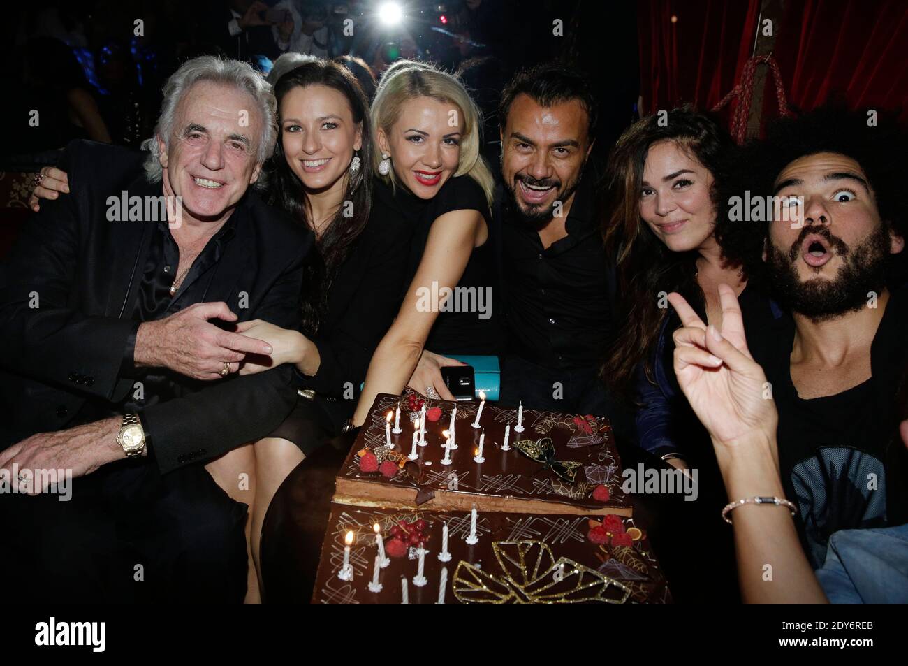 Muratt Atik, Joanna Atik, Peter Stringfellow and his wife, Lola Dewaere and Alexandre Le Strat attending the New 'Stringfellows' Opening party and Muratt Atik's Birthday, in Paris, France on November 27, 2014. Photo by Jerome Domine ABACAPRESS.COM Stock Photo