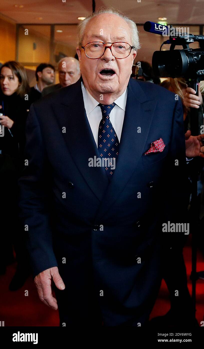 Jean-Marie le Pen participates in the 15th congress of the party, in Lyon, France on November 29, 2014. Photo by Patrick Bernard/ABACAPRESS.COM - Lyon Stock Photo