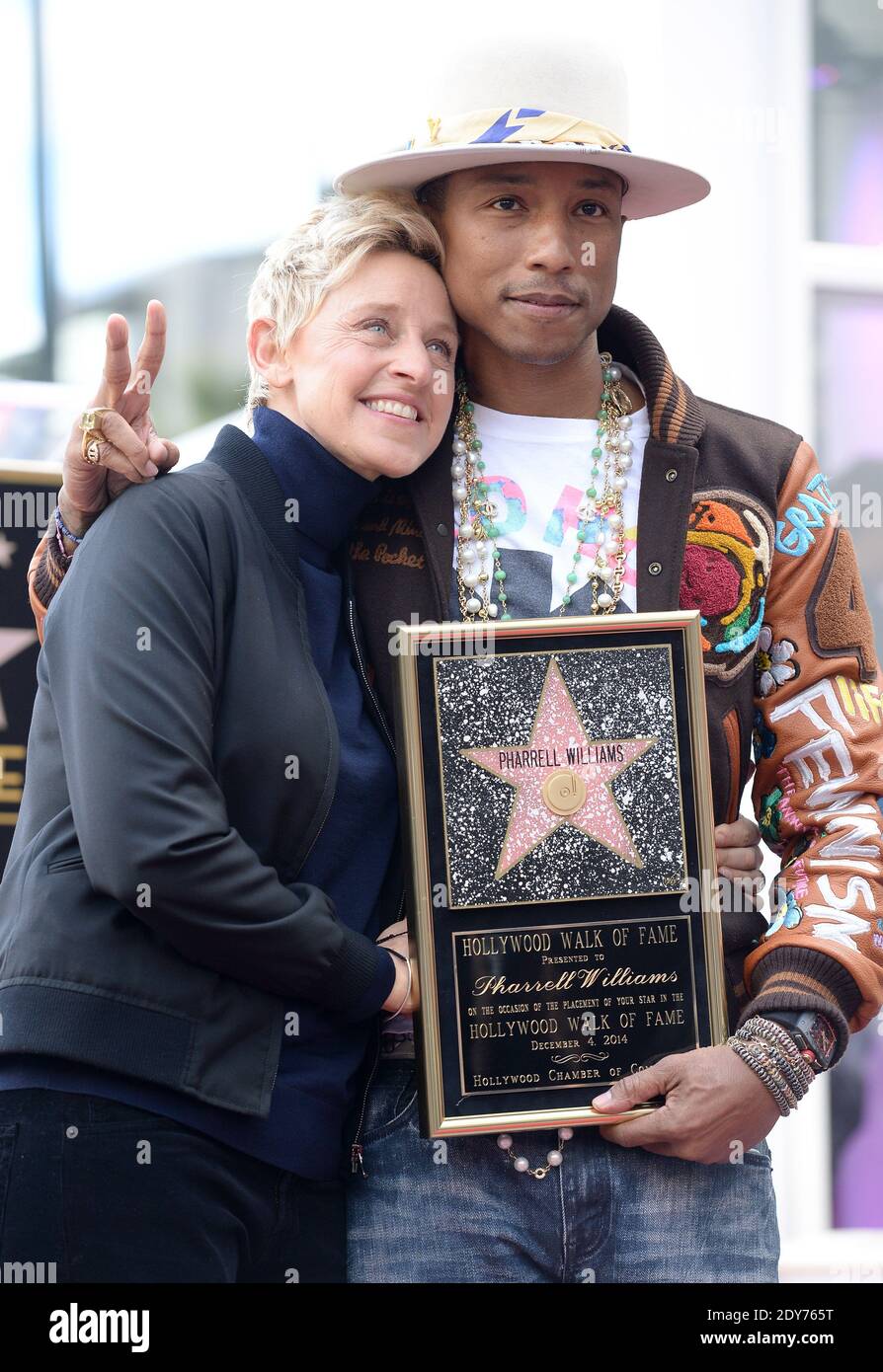 Ellen DeGeneres attends the ceremony honoring Pharrell Williams with ...