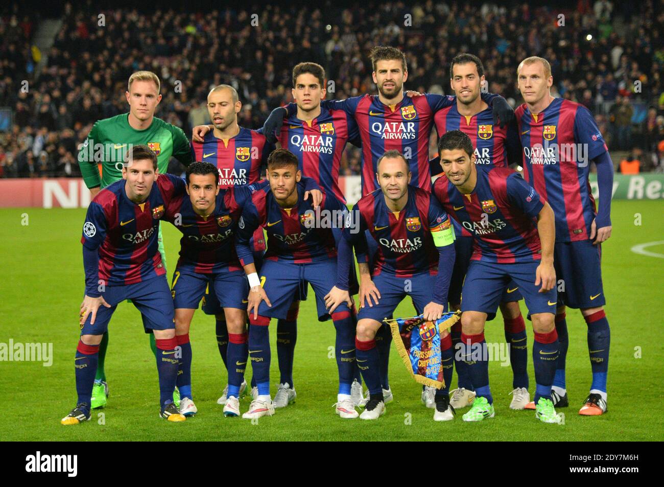 FC Barcelona team group before the UEFA Champions League soccer match, FC  Barcelona Vs Paris Saint-Germain at Camp Nou in Barcelone, Spain on  December 10, 20114. Barcelona won 3-1. Photo by Christian