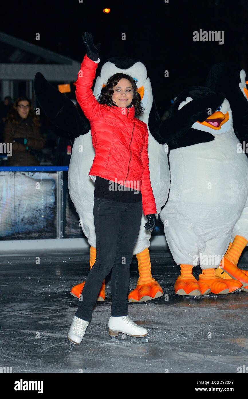 Nathalie Pechalat attends the inauguration of the temporary ice rink at