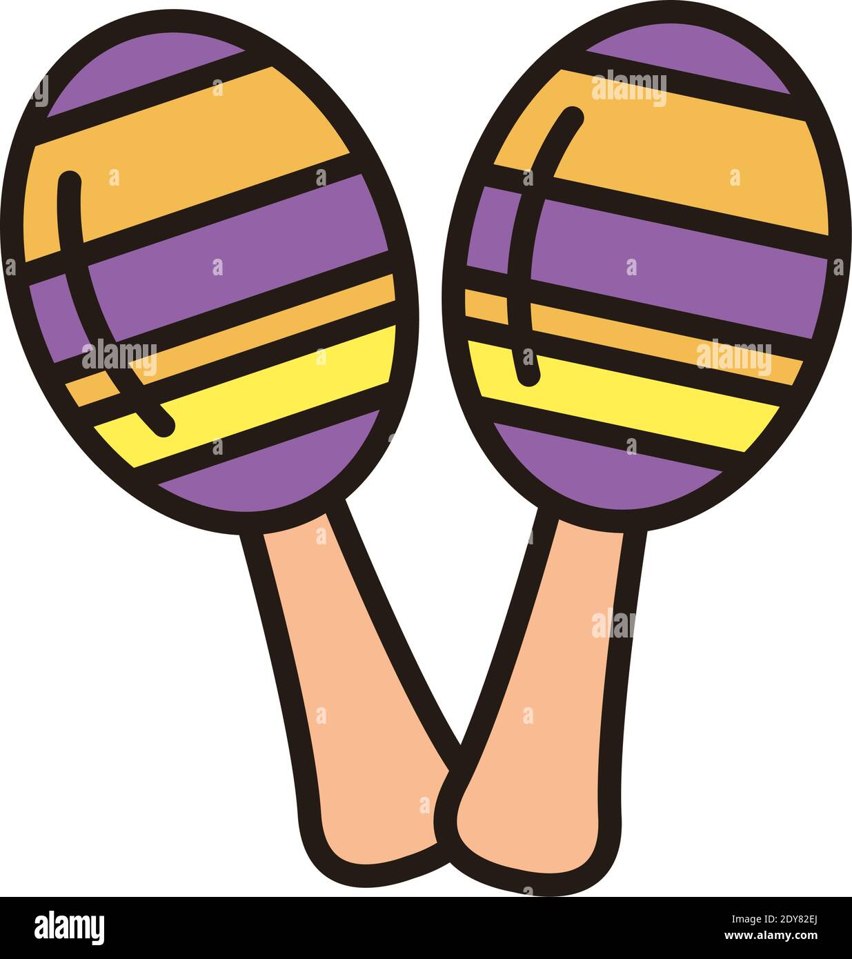 Mardi gras maracas design, Party carnival decoration celebration and festival theme Vector