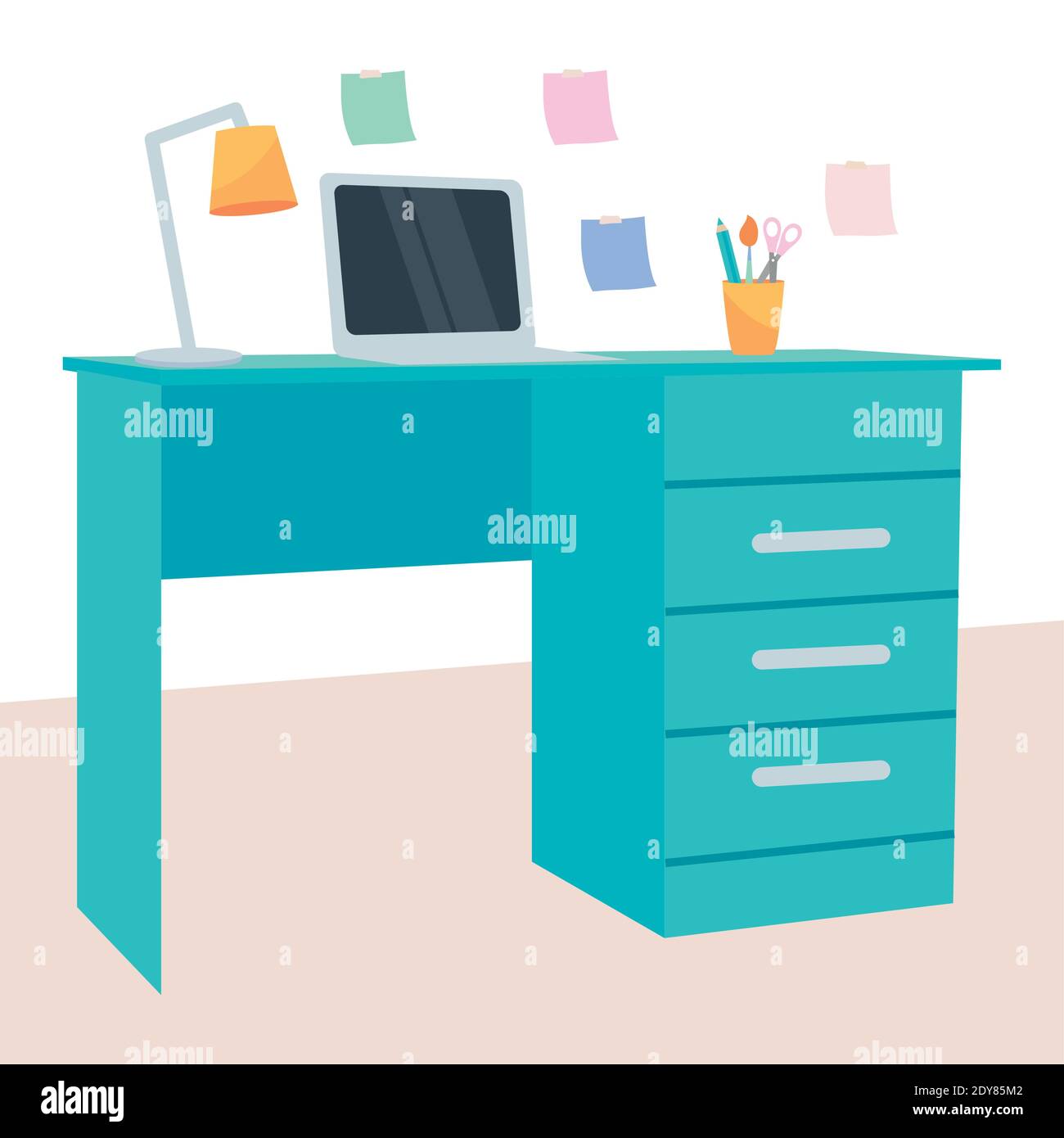 Pencil holder laptop computer Stock Vector Images - Alamy