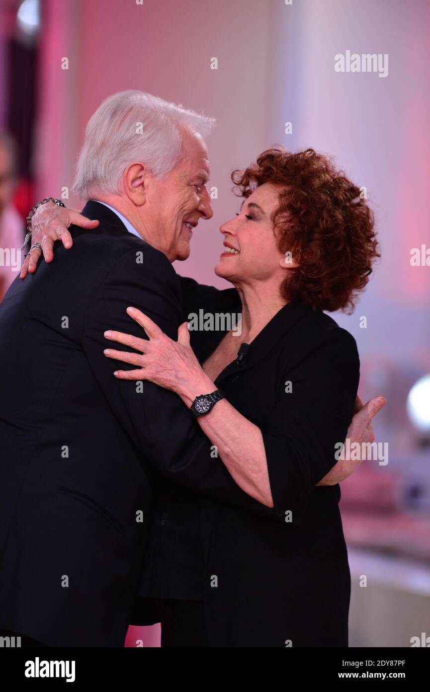 Andre Dussolier and Marlene Jobert at the taping of Vivement Dimanche in Paris, France, December 2, 2014. Photo by Max Colin/ABACAPRESS.COM Stock Photo