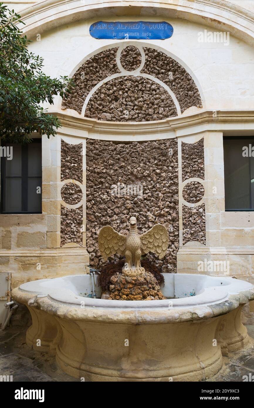 Eagle sculpture water fountain, Prince Alfred’s Court, Garden of the