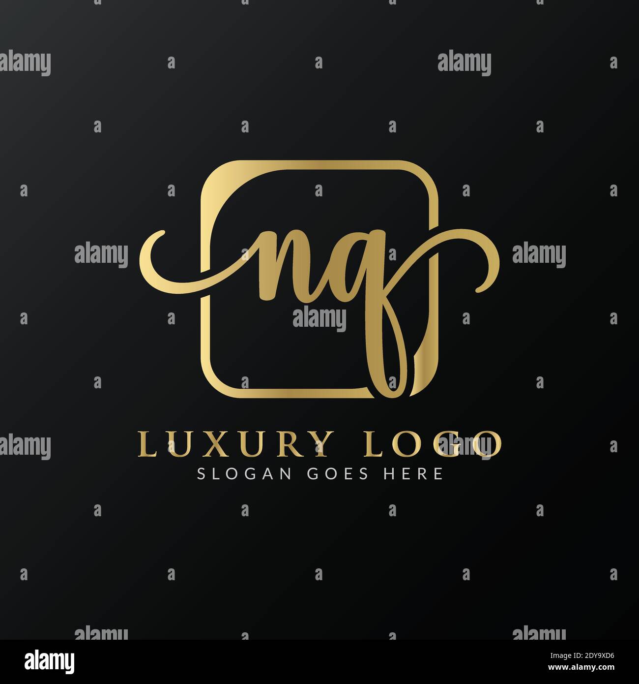 Initial Letter NQ Logo Design Vector Template. NQ Letter Logo Design Stock Vector