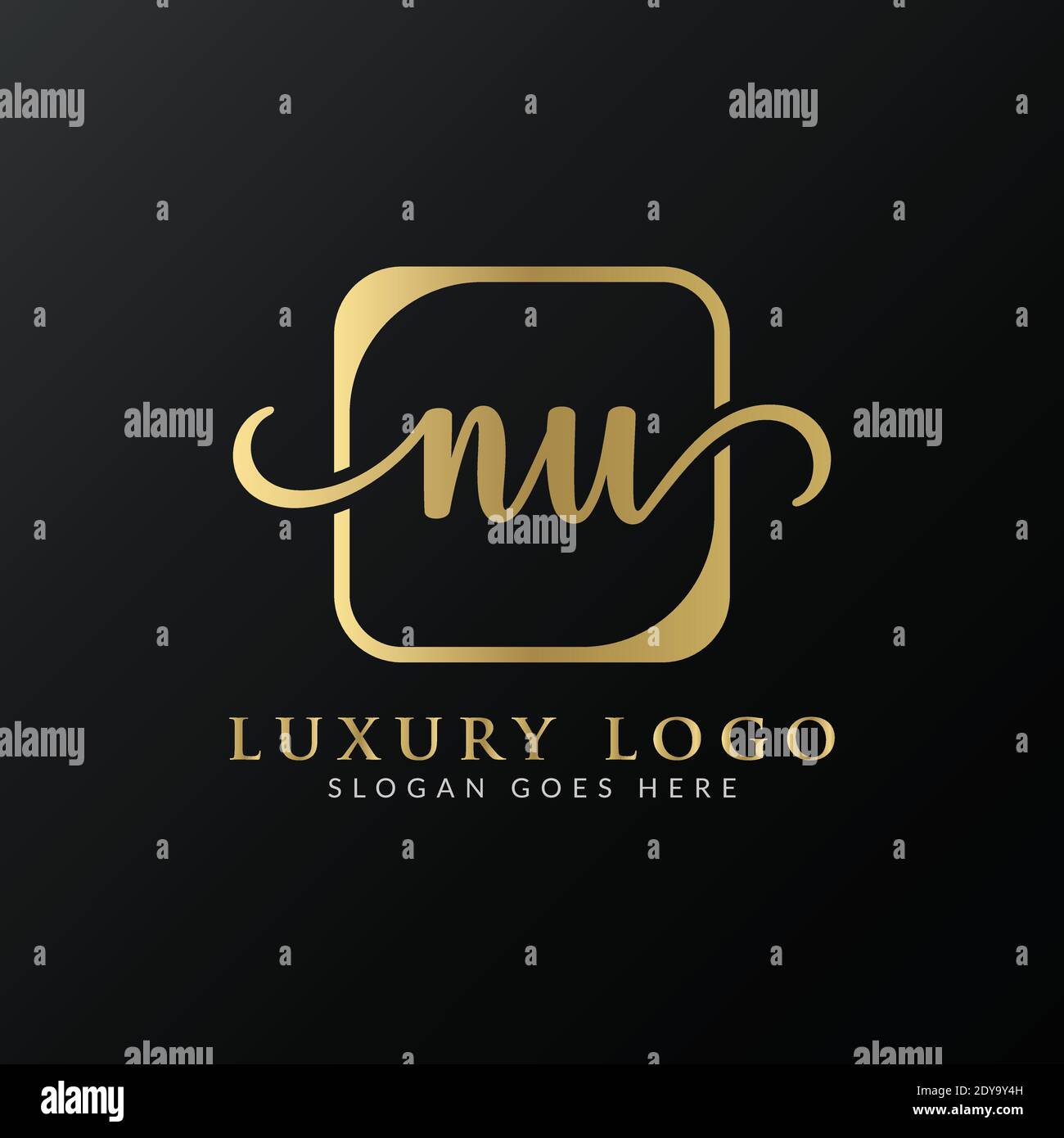 Initial Letter NV Logo Design Vector Template. NV Letter Logo Design Stock Vector