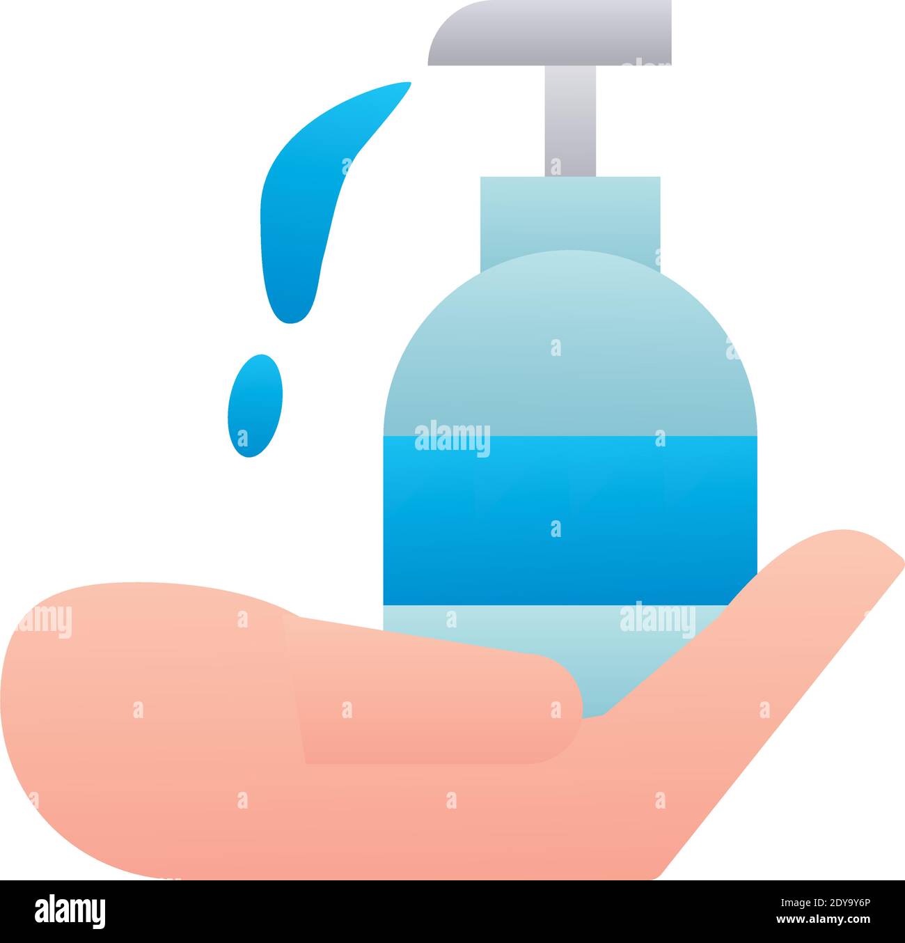 hand wash with antibacterial soap bottle line style icon vector ...