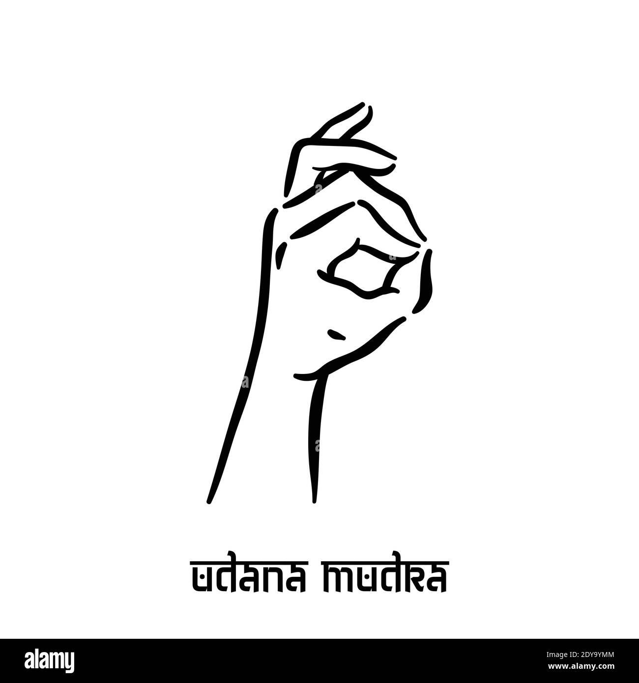 Udana mudra. Hand spirituality hindu yoga of fingers gesture. Technique of  meditation for mental health Stock Vector Image & Art - Alamy