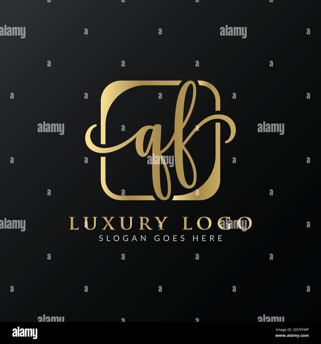 Initial Letter QF Logo Design Vector Template. Modern Luxury QF Letter Logo Design Stock Vector