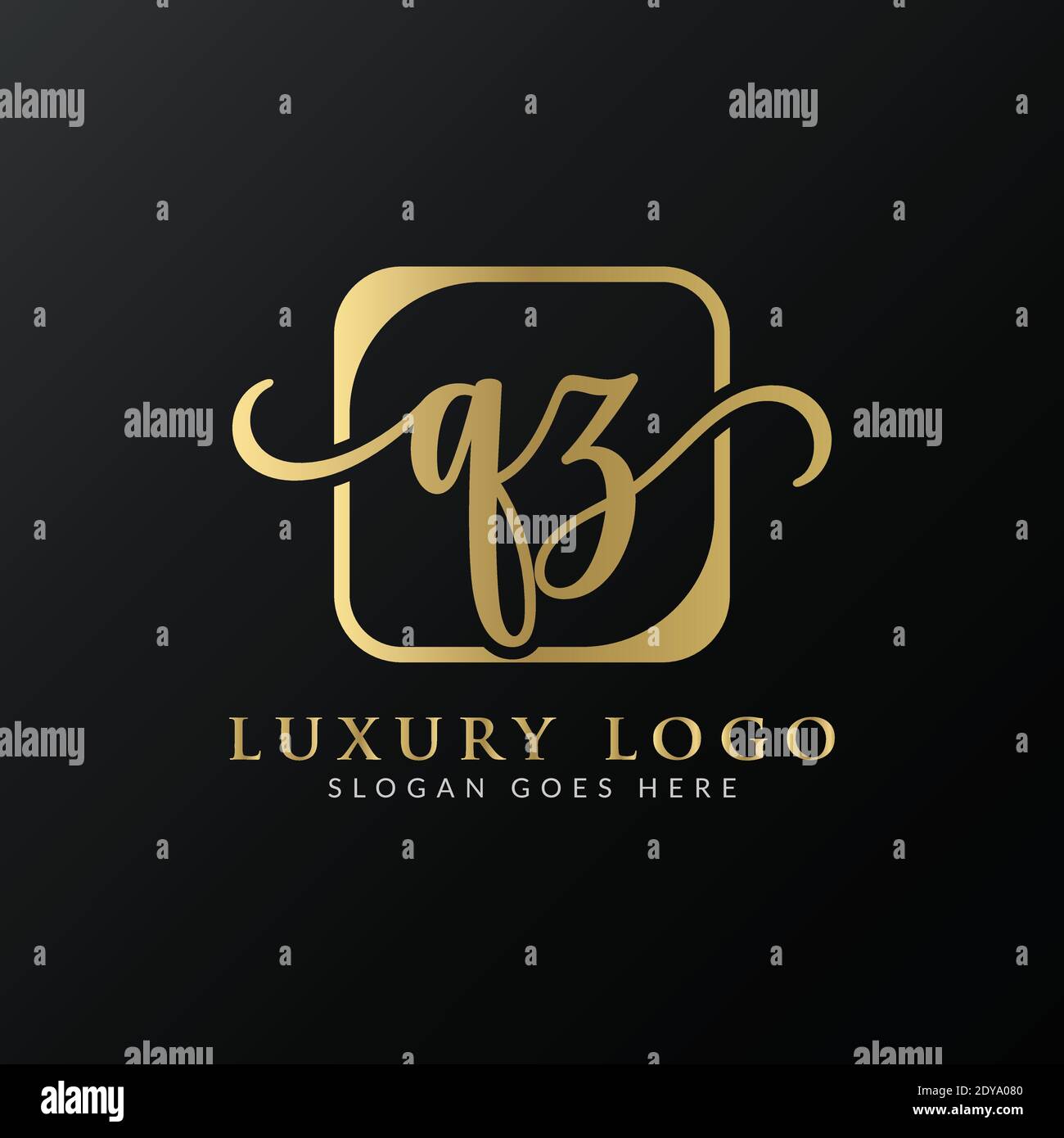 Initial Letter QZ Logo Design Vector Template. Modern Luxury QZ Letter Logo Design Stock Vector