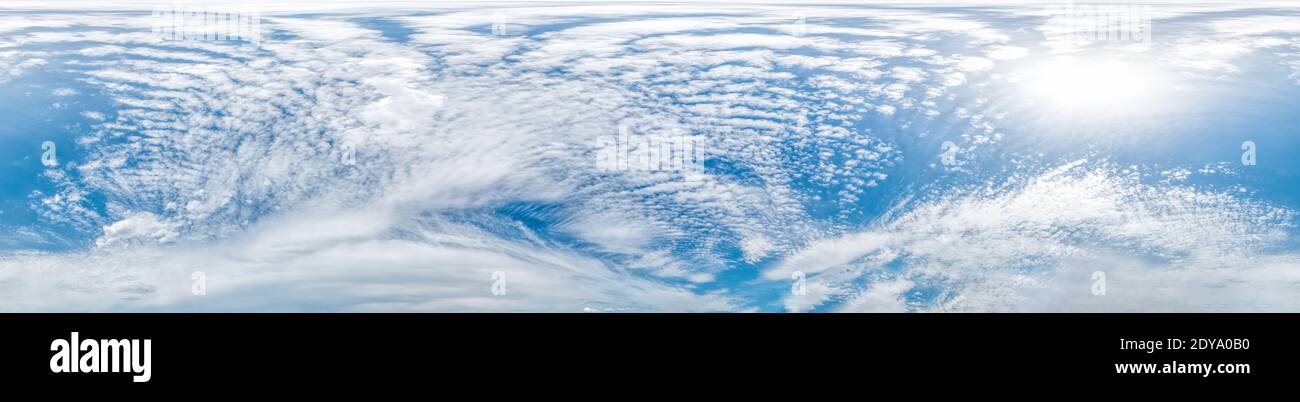 Blue sky with light clouds Seamless panorama in spherical ...