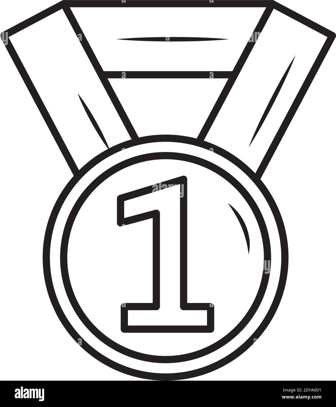 medal first place line style icon vector illustration design Stock Vector