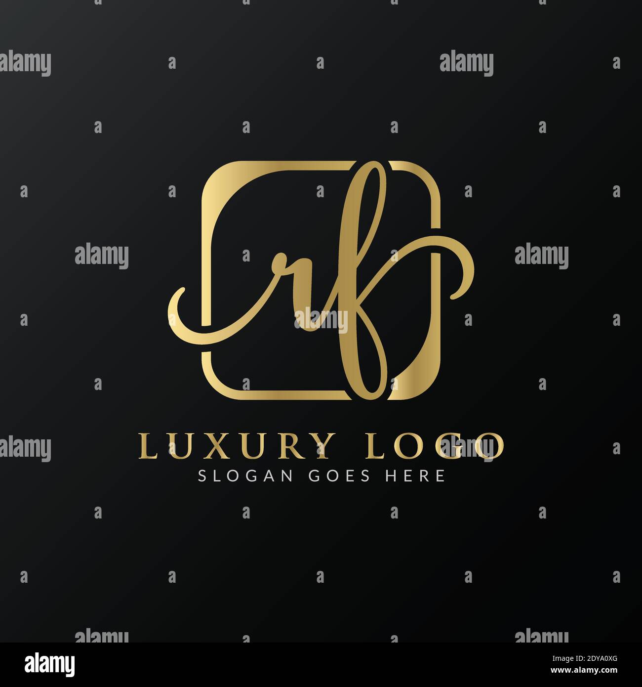 RF LOGO MONOGRAM FUTURISTIC DIGITAL TECHNOLOGY EDITABLE | Deeezy