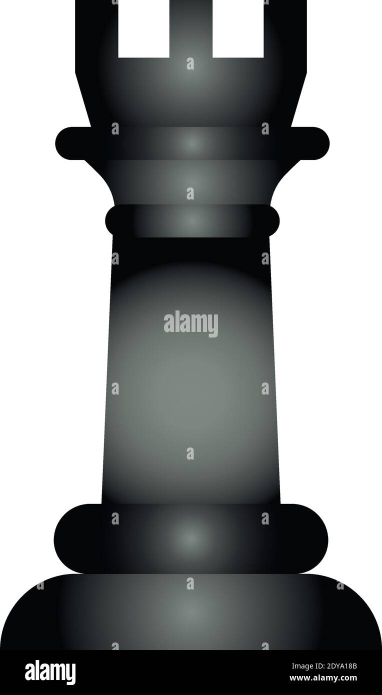 black rook chess piece flat style icon vector illustration design Stock ...