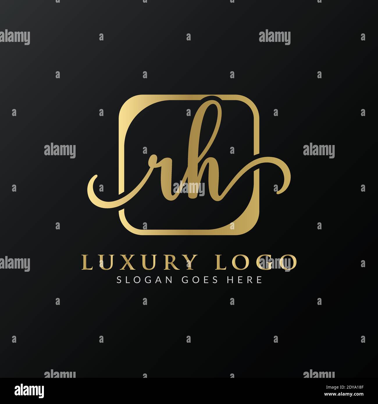 Initial rh letter Logo Design Modern Typography Vector Template