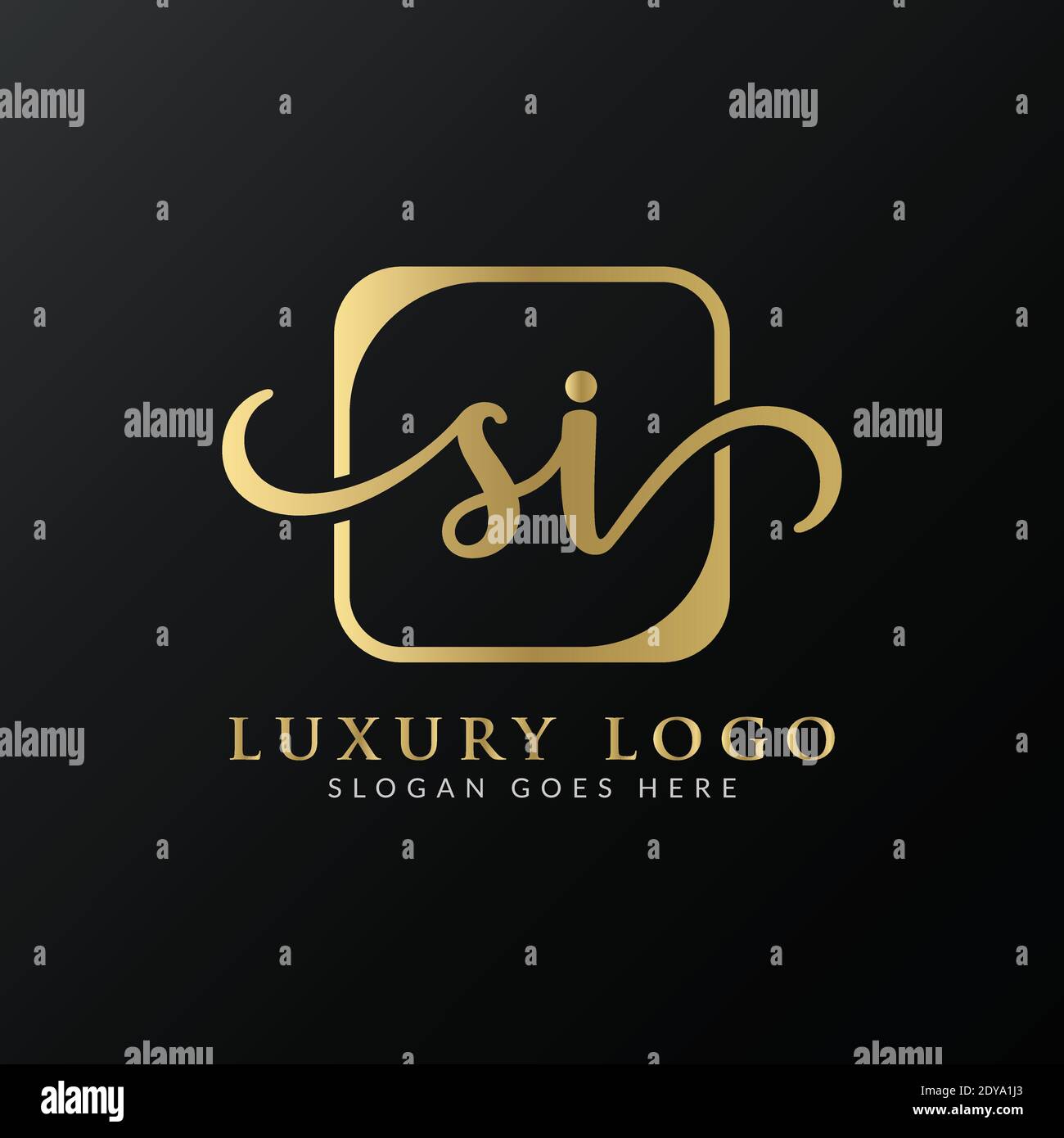 Initial SI letter Logo Design vector Template. Abstract Luxury Letter SI logo Design Stock Vector