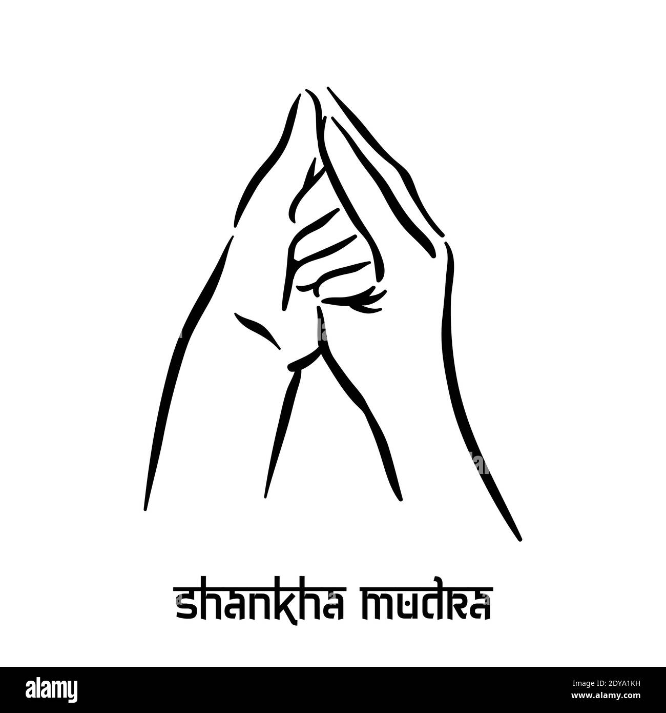Shankha mudra. Hand spirituality hindu yoga of fingers gesture ...