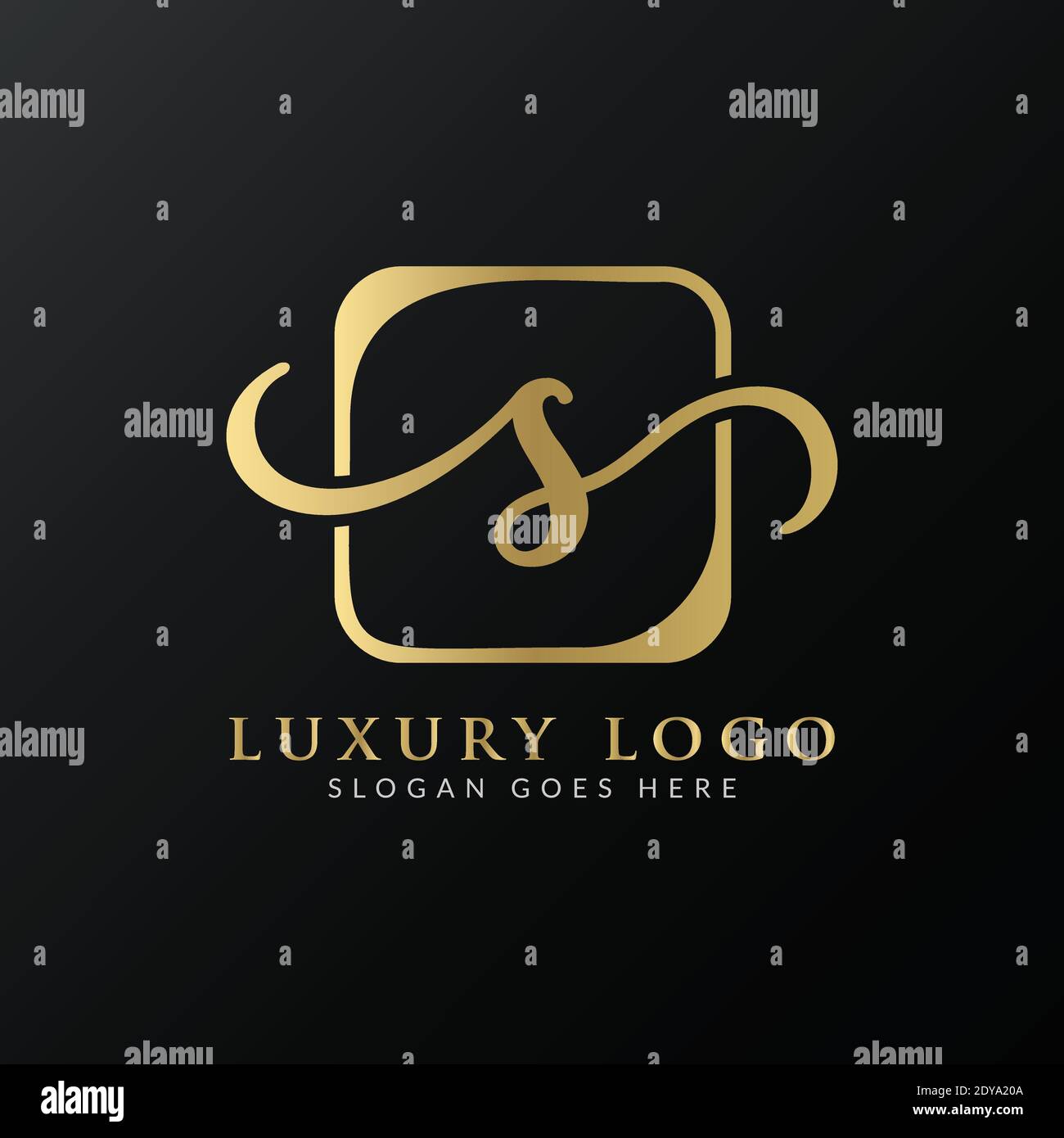 Initial S letter Logo Design vector Template. Abstract Luxury Letter S Logo Design Stock Vector