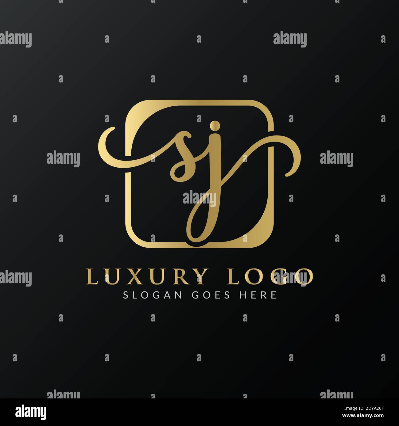 Initial SJ letter Logo Design vector Template. Abstract Luxury Letter SJ logo Design Stock Vector