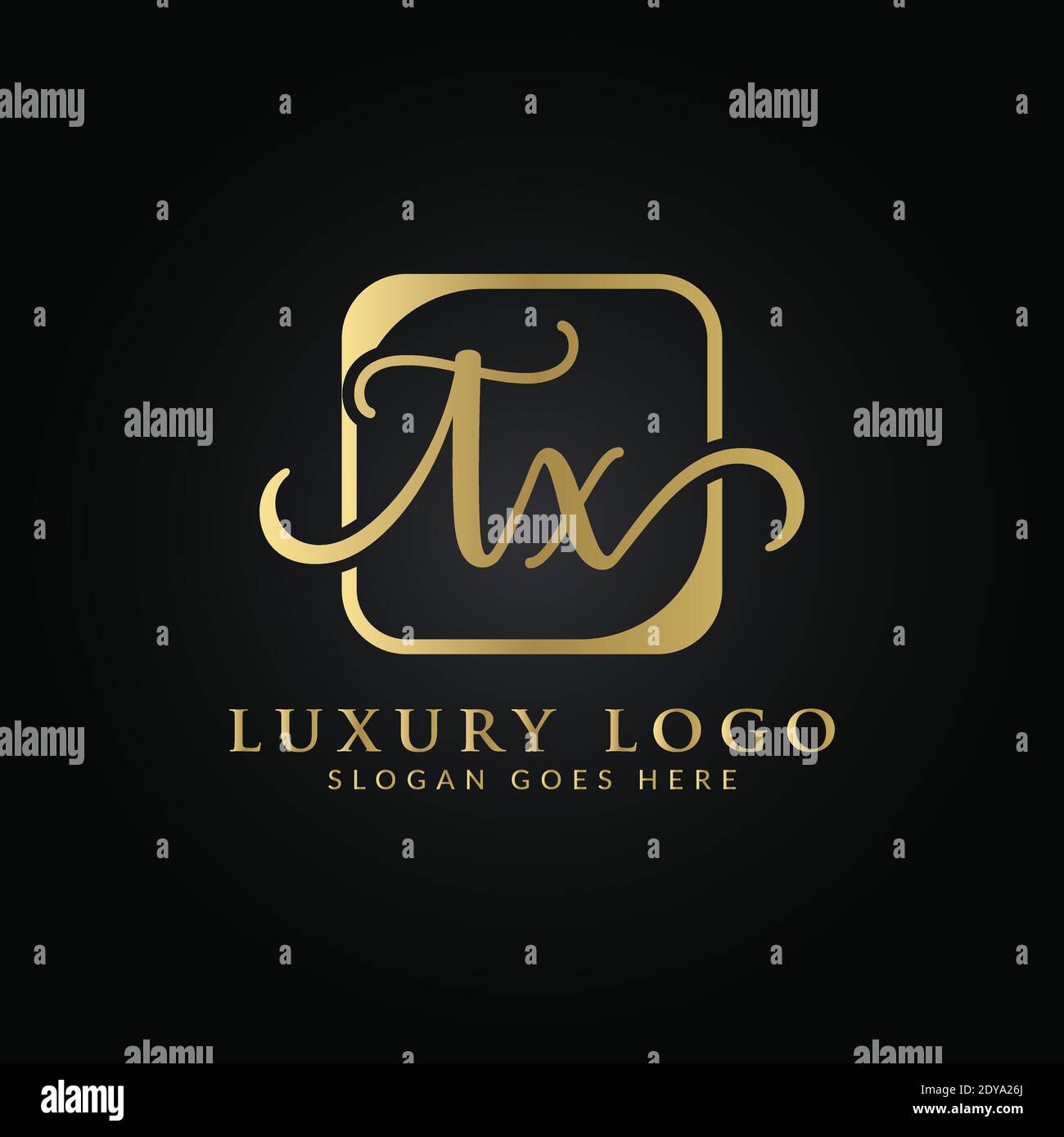 Initial TX letter Logo Design vector Template. Abstract Luxury Letter TX logo Design Stock Vector