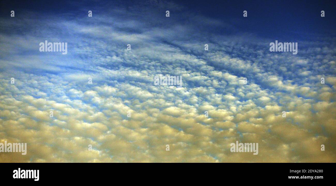 Cloud patterns over Lamma island in Hong Kong. Stock Photo