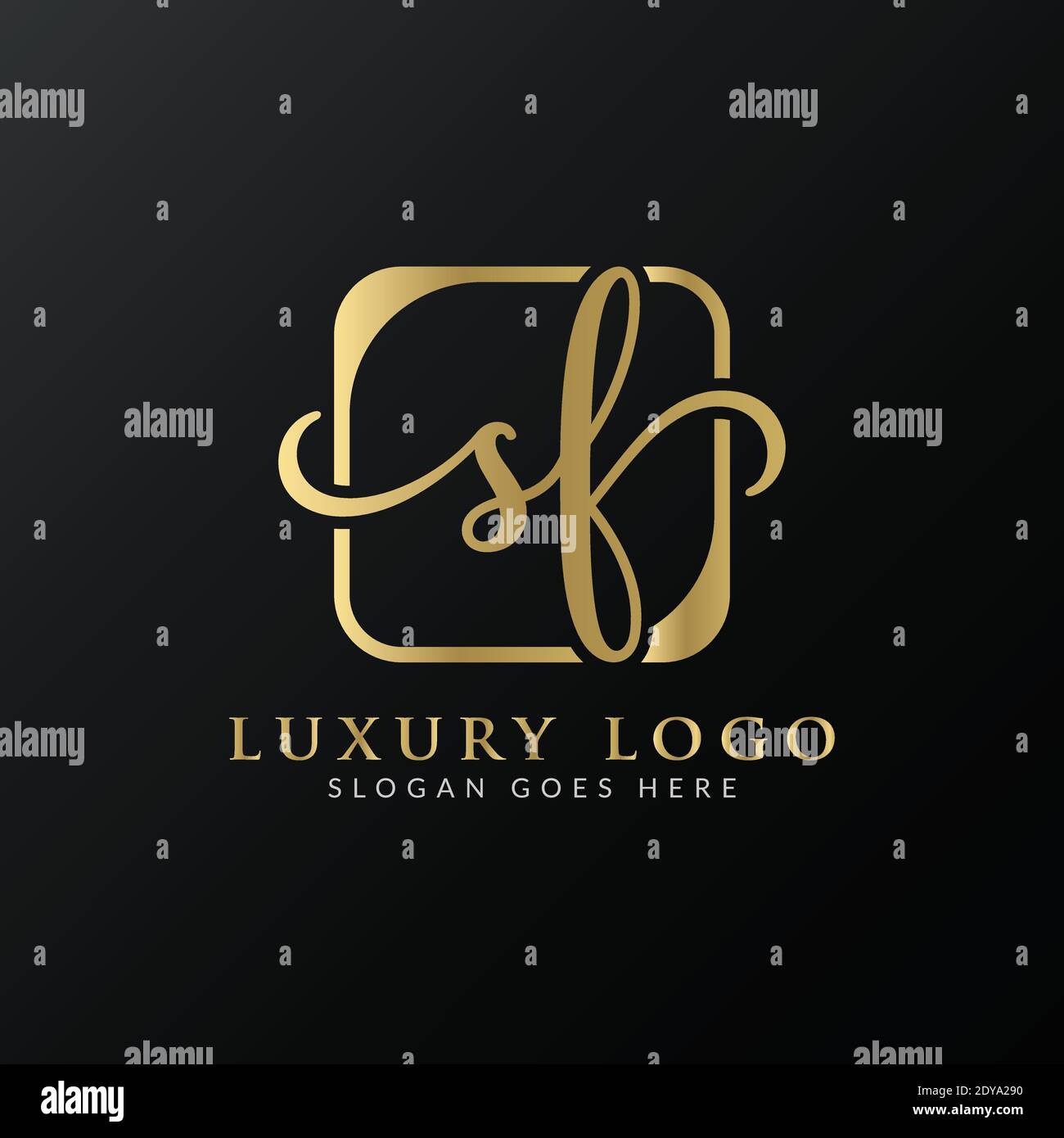 Initial SF letter Logo Design vector Template. Abstract Luxury Letter SF logo Design Stock Vector