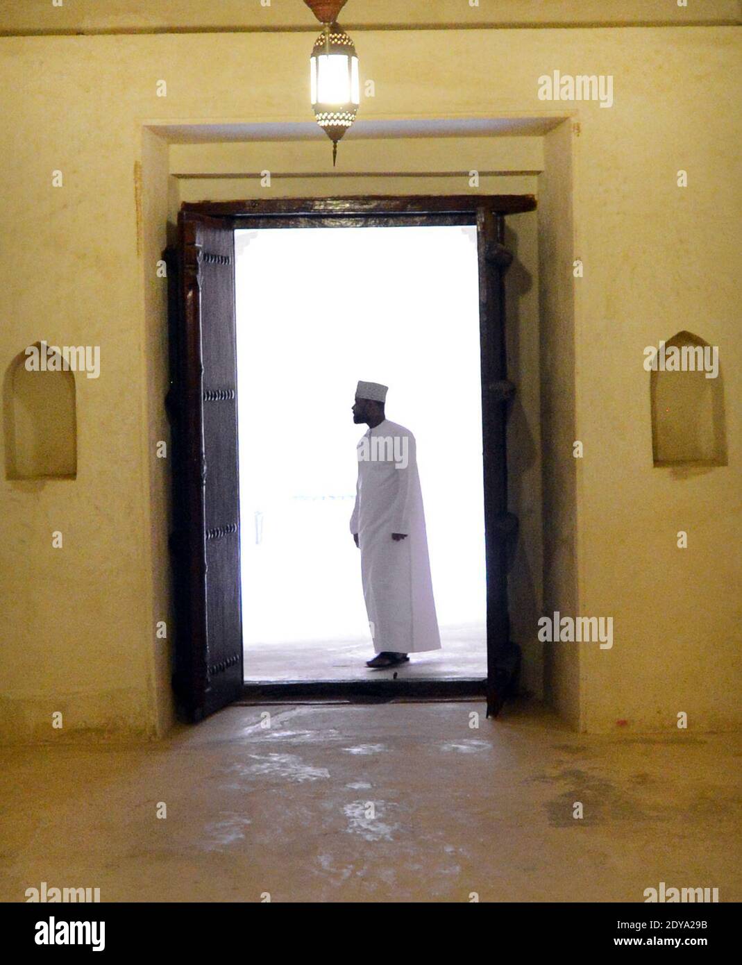 The beautiful interior of the Jibreen castle in Oman. Stock Photo