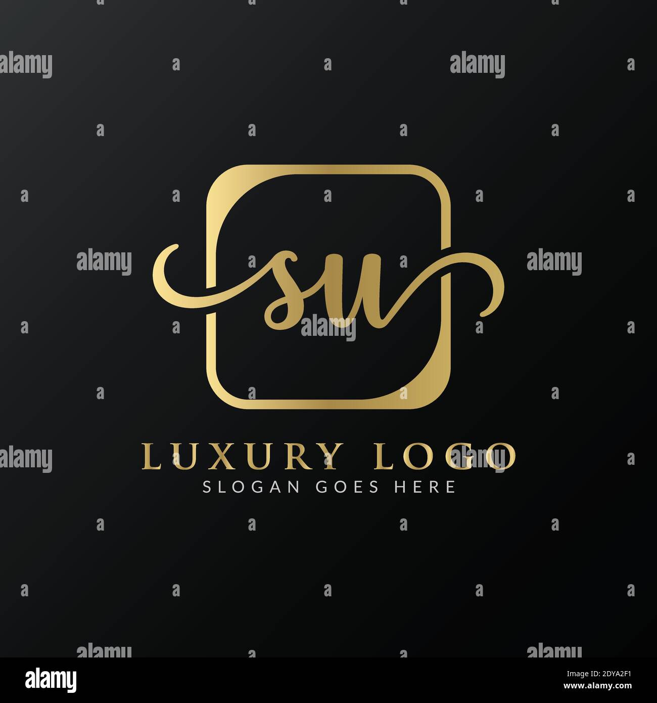 Initial SU letter Logo Design vector Template. Abstract Luxury Letter ...