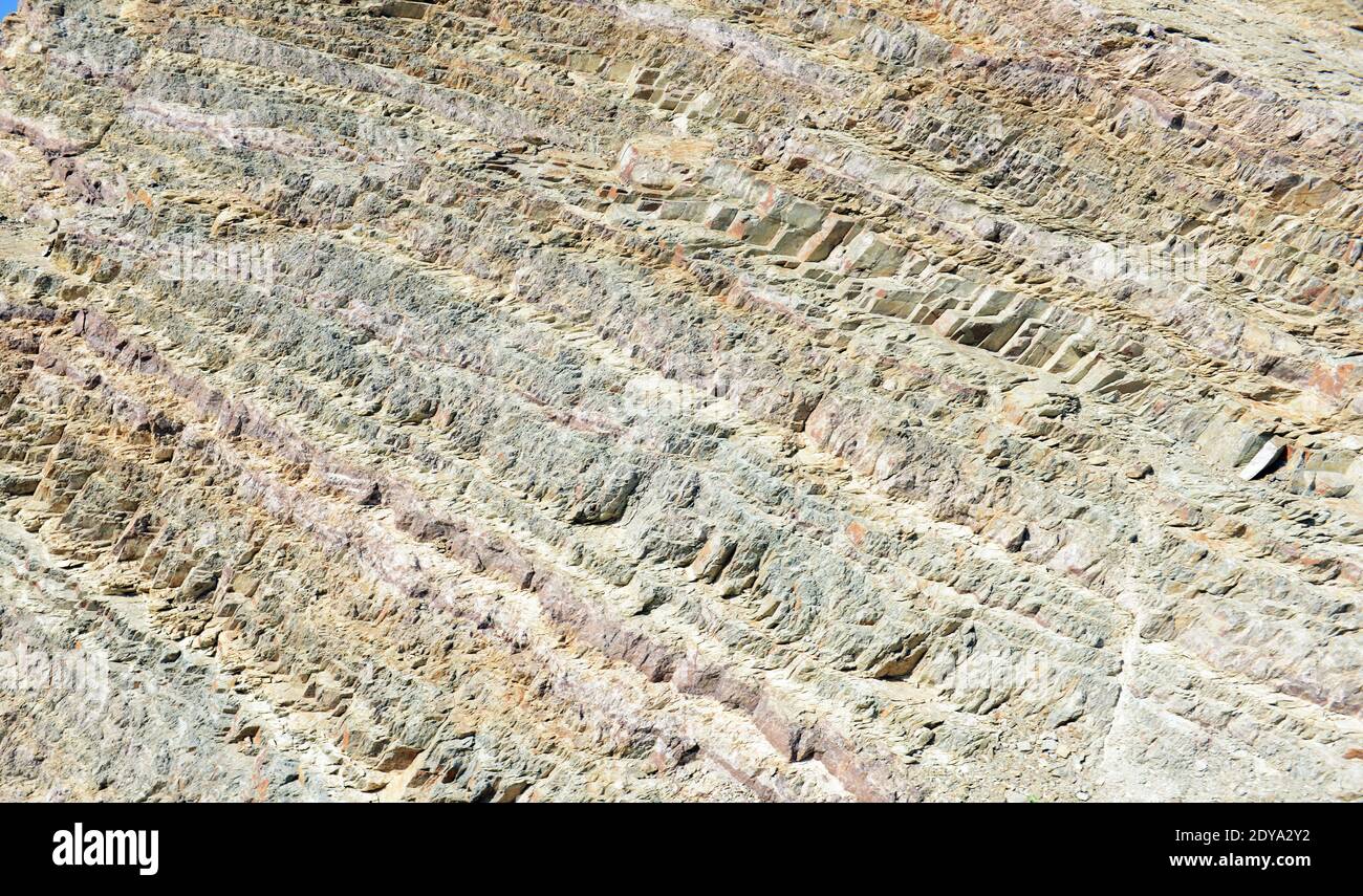 Geological rock layers. Stock Photo