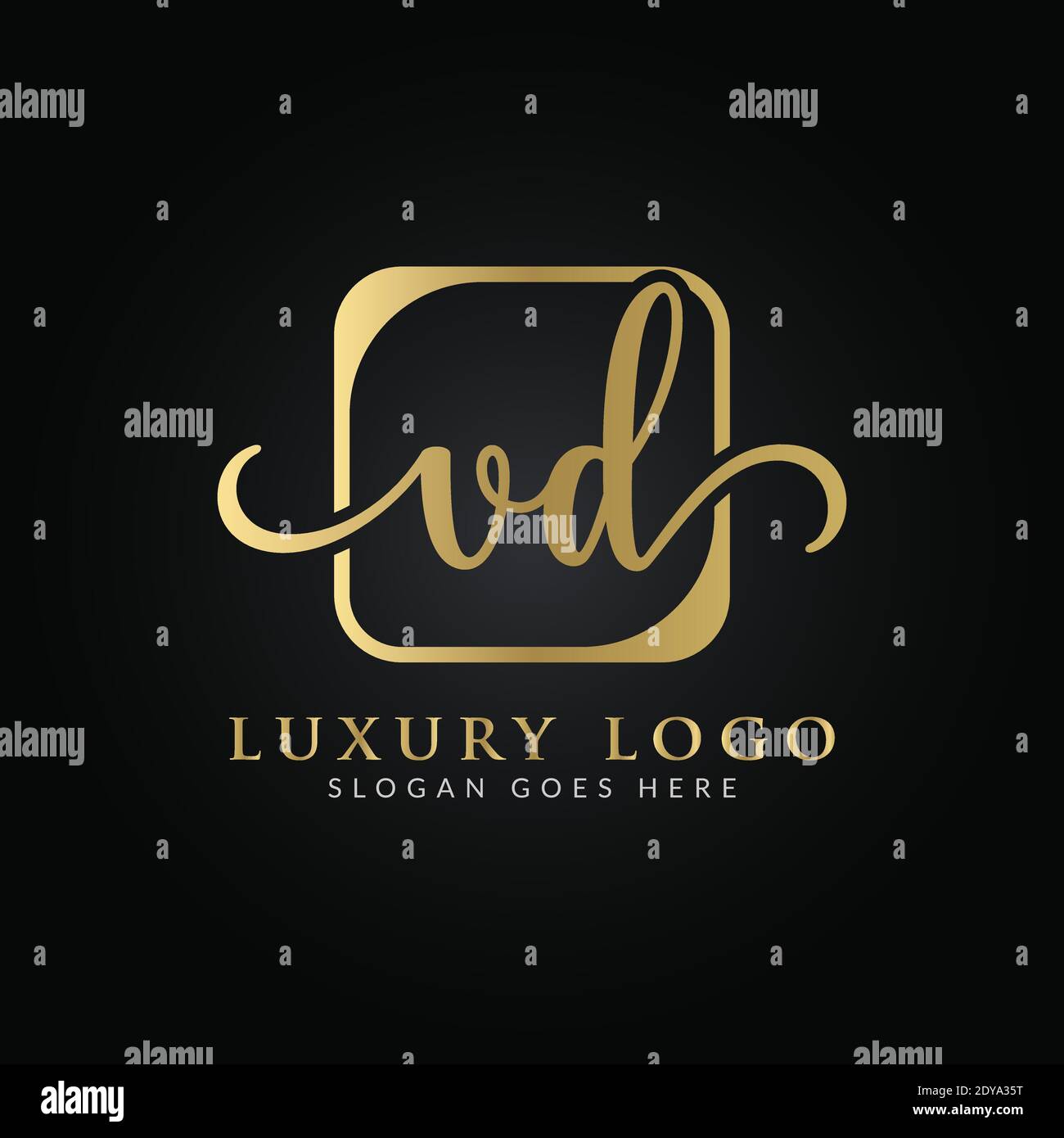 Initial VD Letter Logo Modern Typography Vector Template. Creative Luxury Letter VD Logo Vector. Stock Vector