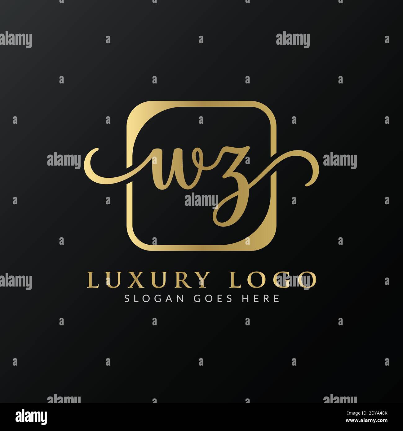 Creative letter WZ Logo Design Vector Template. Initial Luxury Letter ...