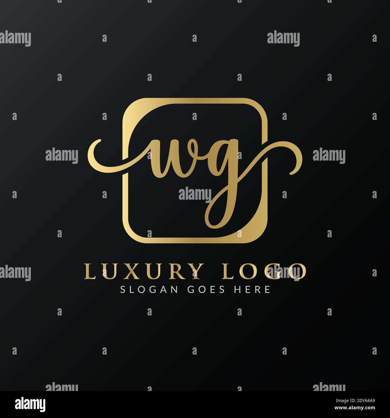 Creative letter WG Logo Design Vector Template. Initial Luxury Letter WG Logo Design Stock Vector