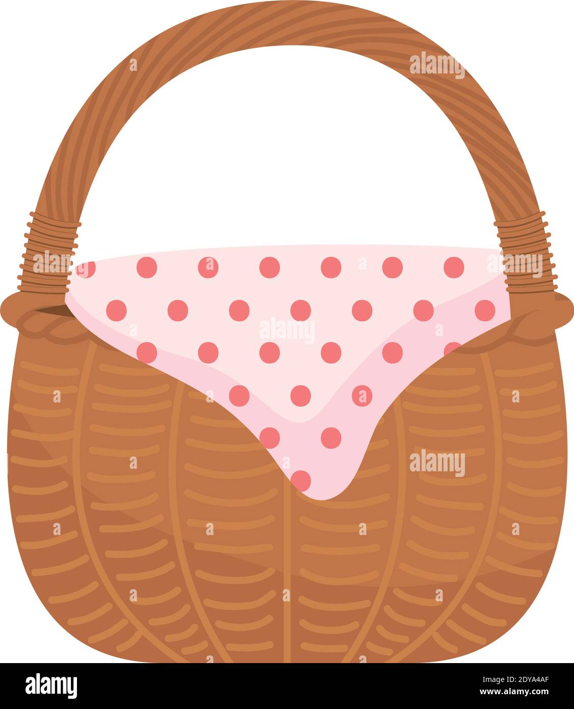 picnic basket icon over white background, colorful design, vector ...